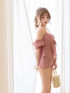 画像11: 【即日発送】【ビキニ】【水着】フリルシフォン×オフショルダー ビキニ  2点セット[FB01]【一部予約商品/6月上旬発送予定】 (11)