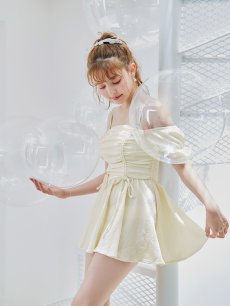 画像18: 【即日発送】【ビキニ】【水着】ビジューオフショルダーワンピースビキニ2点セット [YMT] (18)