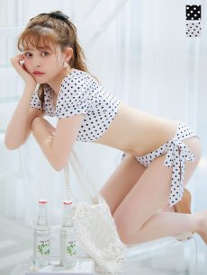 画像4: 【即日発送】【ビキニ】【水着】ドットリボン2WAYビキニ 2点セット [YMT] (4)