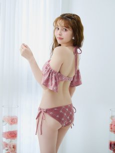 画像16: 【即日発送】【ビキニ】【水着】ビジューオフショルダーフリルビキニ 2点セット[YMT] (16)