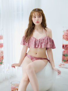 画像17: 【即日発送】【ビキニ】【水着】ビジューオフショルダーフリルビキニ 2点セット[YMT] (17)