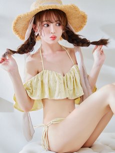 画像22: 【即日発送】【ビキニ】【水着】ビジューオフショルダーフリルビキニ 2点セット[YMT] (22)