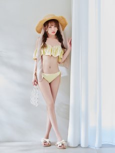 画像10: 【即日発送】【ビキニ】【水着】ビジューオフショルダーフリルビキニ 2点セット[YMT] (10)