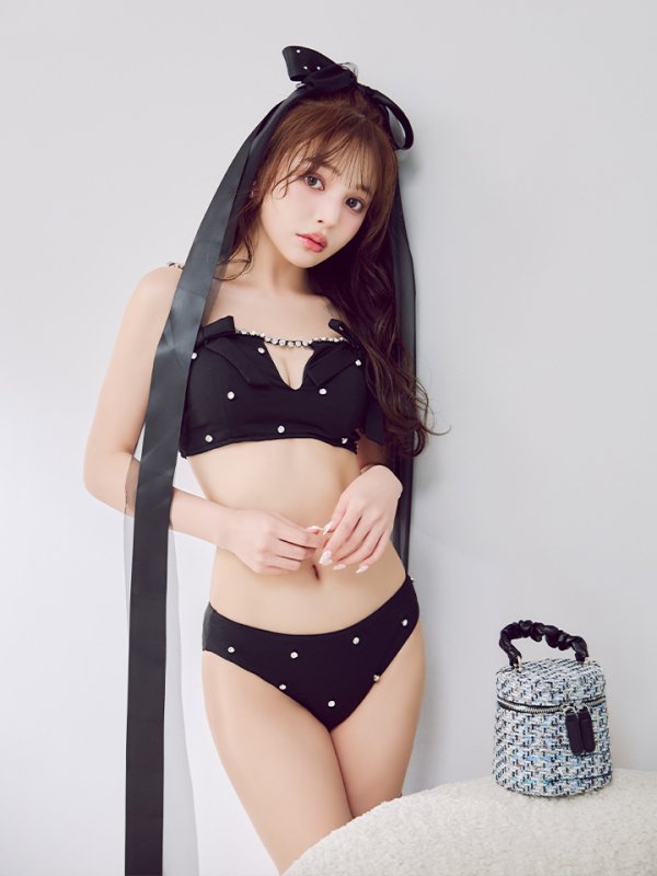 即日発送】【ビキニ】【水着】サイドリボンビジュースタッズビキニ 2点
