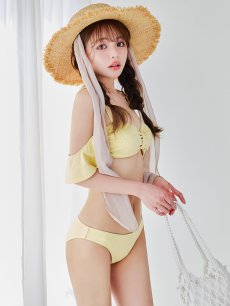 画像17: 【即日発送】【ビキニ】【水着】ビジューオフショルダーフリルビキニ 2点セット[YMT] (17)