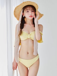 画像7: 【即日発送】【ビキニ】【水着】ビジューオフショルダーフリルビキニ 2点セット[YMT] (7)