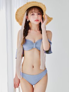 画像23: 【即日発送】【ビキニ】【水着】ビジューオフショルダーフリルビキニ 2点セット[YMT] (23)