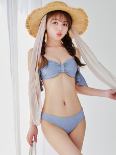 画像24: 【即日発送】【ビキニ】【水着】ビジューオフショルダーフリルビキニ 2点セット[YMT] (24)