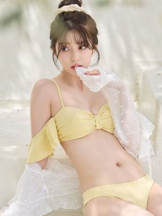 画像5: 【即日発送】【ビキニ】【水着】ビジューリボンフリルスリーブビキニ 2点セット[FB01]M275dzc (5)
