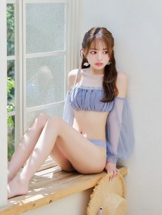 画像16: 【即日発送】【ビキニ】【水着】オフショルダーシアースリーブビキニ [YMT] (16)