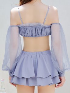 画像21: 【即日発送】【ビキニ】【水着】オフショルダーシアースリーブビキニ [YMT] (21)