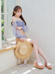 画像12: 【即日発送】【ビキニ】【水着】オフショルダーシアースリーブビキニ [YMT] (12)