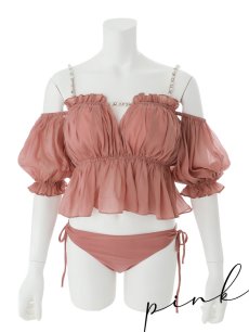 画像32: 【ビキニ】【水着】 パフスリーブフリルビキニ  2点セット[FB01]【一部予約 / 6月下旬発送予定】 (32)