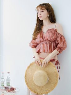 画像14: 【ビキニ】【水着】 パフスリーブフリルビキニ  2点セット[FB01]【一部予約 / 6月下旬発送予定】 (14)