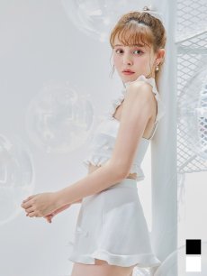 画像6: 【即日発送】【ビキニ】【水着】立体リボンフリルスカートビキニ  3点セット [YMT] (6)