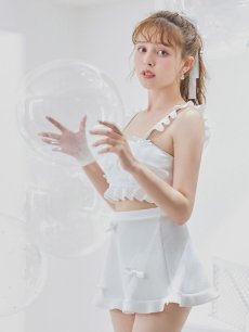 画像10: 【即日発送】【ビキニ】【水着】立体リボンフリルスカートビキニ  3点セット [YMT] (10)