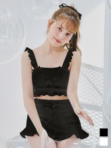 画像3: 【即日発送】【ビキニ】【水着】立体リボンフリルスカートビキニ  3点セット [YMT] (3)