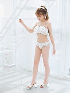 画像5: 【即日発送】【ビキニ】【水着】 ガーリーフリル×ビスチェ セットアップ ビキニ 2点セット[YMT] (5)