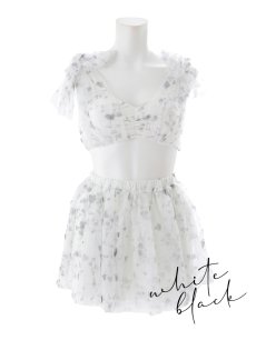 画像41: 【ビキニ】【水着】フラワーモチーフシアーリボンビキニ 3点セット [FB01]【予約 / 6月上旬発送予定】 (41)