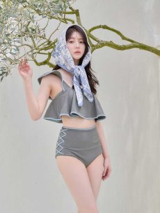 画像13: 【ビキニ】【水着】フリル×バイカラー・ハイウエストビキニ 2点セット 2点セット[FB01]【予約 /6月上旬発送予定】 (13)