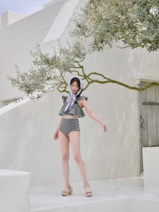 画像6: 【ビキニ】【水着】フリル×バイカラー・ハイウエストビキニ 2点セット 2点セット[FB01]【予約 /6月上旬発送予定】 (6)