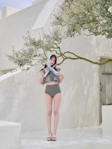 画像9: 【ビキニ】【水着】フリル×バイカラー・ハイウエストビキニ 2点セット 2点セット[FB01]【予約 /6月上旬発送予定】 (9)