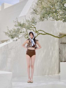 画像3: 【ビキニ】【水着】フリル×バイカラー・ハイウエストビキニ 2点セット 2点セット[FB01]【予約 /6月上旬発送予定】 (3)