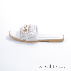 画像5: 【水着小物：ビーチサンダル】ゴールドチェーン付き/ ツイードサンダル[HC03] (5)