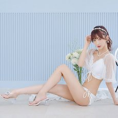 画像2: 【水着小物：ビーチサンダル】ビジューモチーフ付き/ クリアヒールサンダル[YMT] (2)