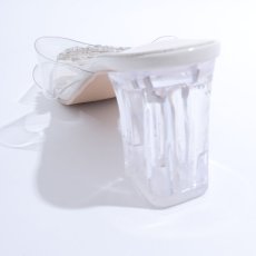 画像5: 【水着小物：ビーチサンダル】ビジューモチーフ付き/ クリアヒールサンダル[YMT] (5)