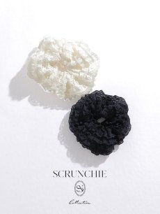 画像1: 【ヘアアクセサリー】フリルシュシュ【2カラー】 (1)
