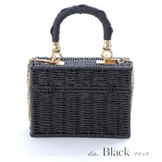 画像9: 【ビキニ】【水着小物：ビーチバッグ】ショルダーチェーン付き/ ランタン編み/ スクエアかごバッグ[YMT] (9)