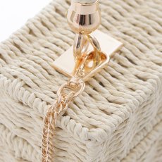 画像4: 【ビキニ】【水着小物：ビーチバッグ】ショルダーチェーン付き/ ランタン編み/ スクエアかごバッグ[YMT] (4)