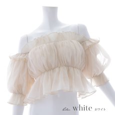 画像5: 【水着小物：カーディガン】シャーリング/オフショルトップス[HC03] (5)