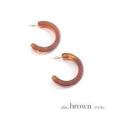 画像3: 【アクセサリー：ピアス】【水着小物：アクセサリー】べっ甲フープピアス/2カラー[HC03] (3)