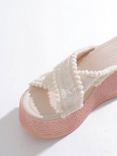 画像3: 【水着小物：ビーチサンダル】マクラメ編みウェッジソールサンダル/ サンダル/ サマーシューズ[FB01] (3)