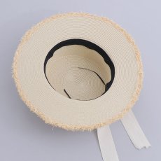 画像4: 【即日発送】【浴衣小物：麦わら帽子】リボン付きストローハット[YMT] (4)