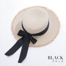 画像5: 【即日発送】【浴衣小物：麦わら帽子】リボン付きストローハット[YMT] (5)