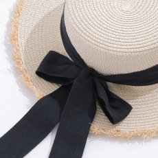 画像6: 【即日発送】【浴衣小物：麦わら帽子】リボン付きストローハット[YMT] (6)