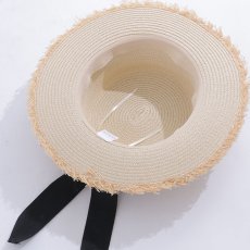 画像7: 【即日発送】【浴衣小物：麦わら帽子】リボン付きストローハット[YMT] (7)