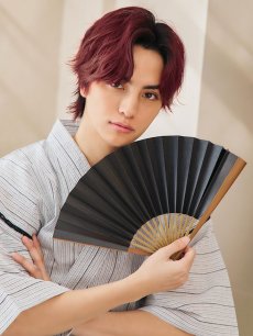 画像5: 【即日発送】【メンズ甚平】白地に黒縞模様甚平【甚平・帯・下駄セット】  [YMT] (5)