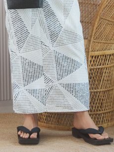 画像14: 【即日発送！】【メンズ浴衣】カーキグリーン幾何学的模様浴衣【浴衣・帯・下駄セット】 [YMT] (14)