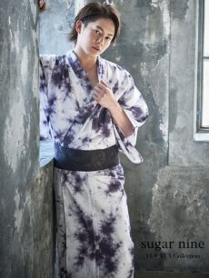 画像1: 【即日発送】【メンズ浴衣】タイダイ柄【浴衣・帯・下駄セット】[FB03] (1)