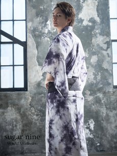 画像2: 【即日発送】【メンズ浴衣】タイダイ柄【浴衣・帯・下駄セット】[FB03] (2)