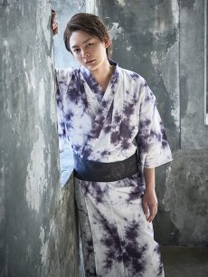 画像4: 【即日発送】【メンズ浴衣】タイダイ柄【浴衣・帯・下駄セット】[FB03] (4)