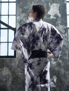 画像7: 【即日発送】【メンズ浴衣】タイダイ柄【浴衣・帯・下駄セット】[FB03] (7)