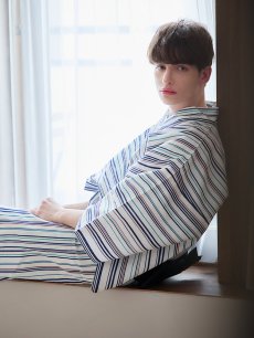 画像6: 【即日発送】【メンズ浴衣】白地にスタイリッシュなストライプ紳士浴衣【浴衣・帯・下駄セット】【YMT】 (6)