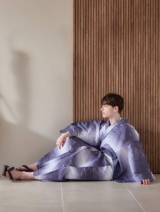 画像10: 【即日発送】【メンズ浴衣】濃淡紫地にボーダーデザインの紳士浴衣【浴衣・帯・下駄セット】[FB03] (10)