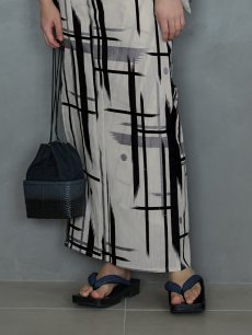 画像14: 【即日発送】【メンズ浴衣】ストライプ地モダン浴衣【浴衣・帯・下駄セット】 [YMT] (14)