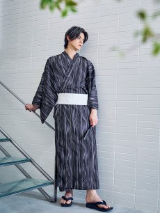 画像10: 【即日発送】【メンズ浴衣】モザイクアート×ストライプ浴衣 [/YMT] (10)